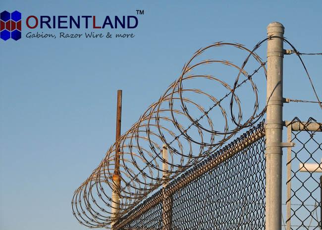 Single Coil Razor Wire / Jail Wire Fence 54-56 Loops Quick To Install