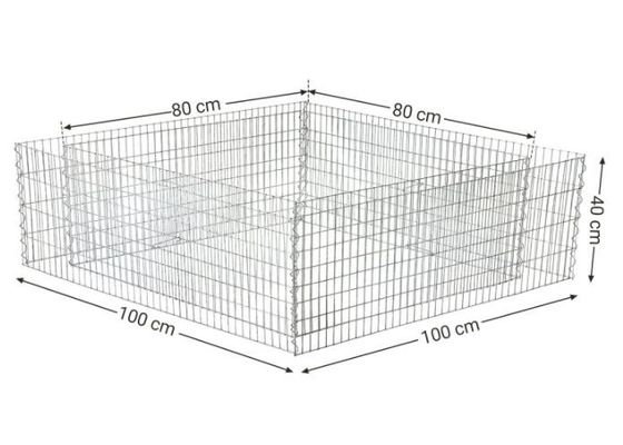 Zinc Aluminum Alloy Square Gabion Basket Planter 100x100x40cm