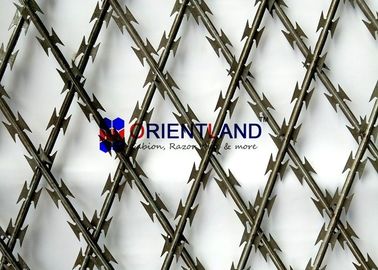 Welded Protection Razor Mesh Fencing , Anti Climb Blade Wire Fencing