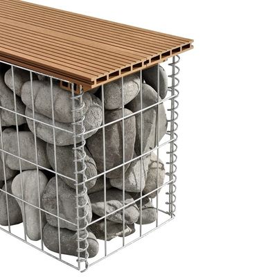 Garden Wire Box Stone Box Teak WPC 3.5mm Gabion Bench Seat